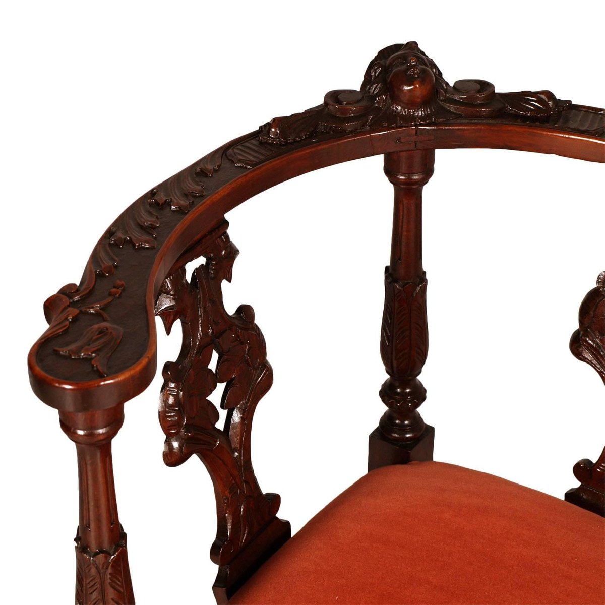 19th-Century Carved Walnut Lounge Set from Testolini Salviati, 1900s, Set of 3