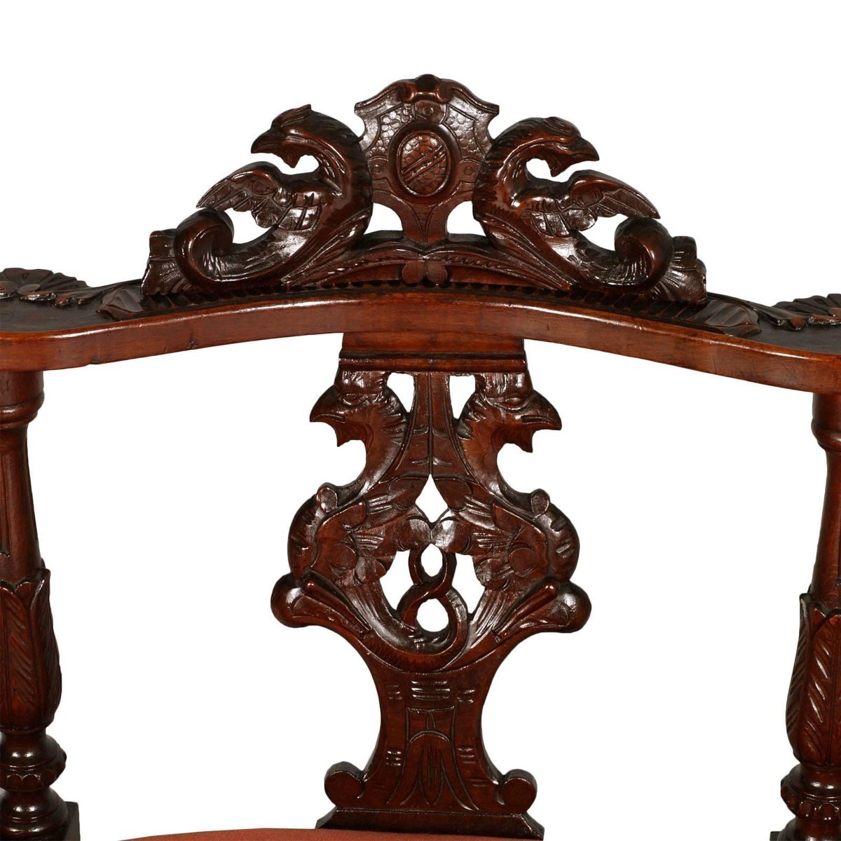 19th-Century Carved Walnut Lounge Set from Testolini Salviati, 1900s, Set of 3