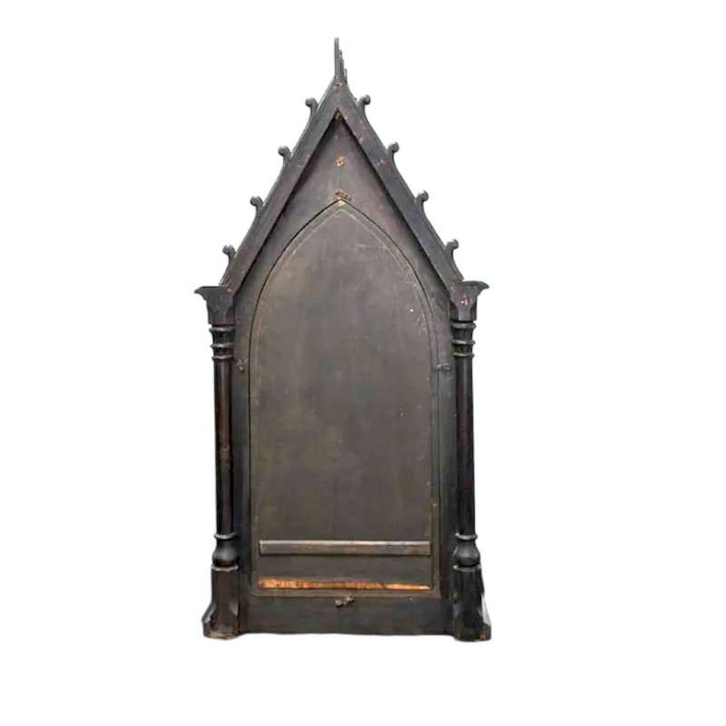 19th Century Carved Walnut Wooden Niche