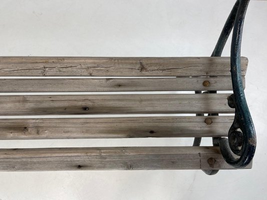 19th Century Cast Iron and Wood Bench-TZ-1364727