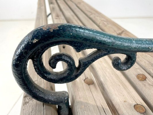 19th Century Cast Iron and Wood Bench-TZ-1364727