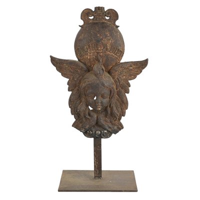 19th Century Cast Iron Angel on Base-NQ-1787237