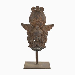 19th Century Cast Iron Angel on Base-NQ-1787237