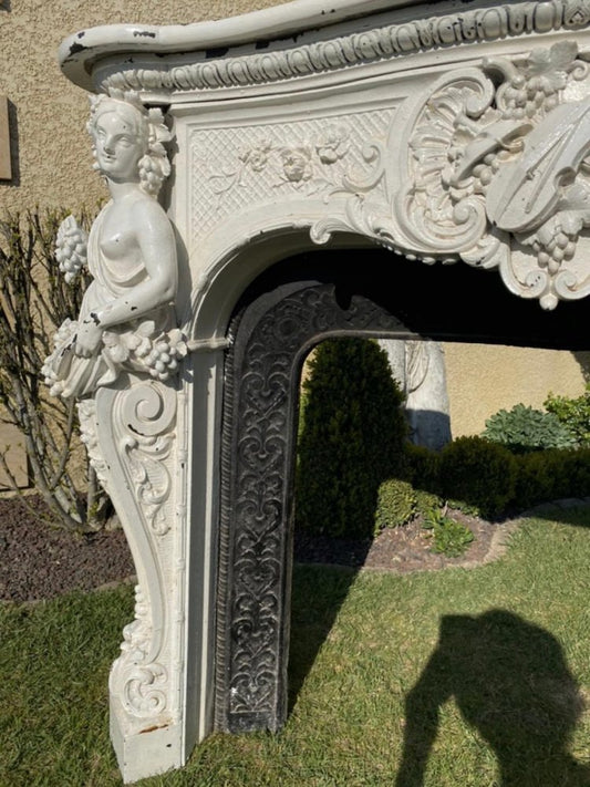 19th Century Cast Iron & Marble Fireplace at the Greek Muses