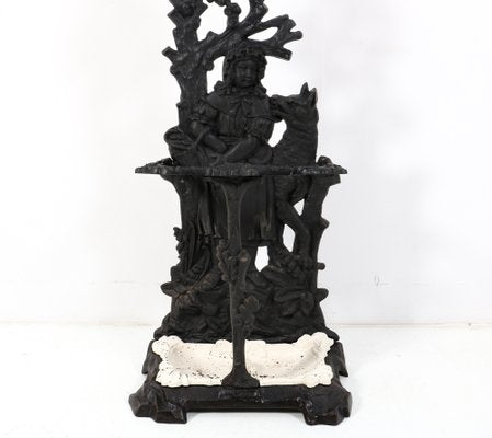 19th Century Cast Iron Red Riding Hood & the Wolf Porte Manteau or Hall Stand, 1890s-MY-1444877