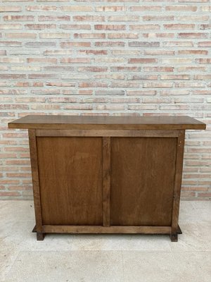 19th Century Catalan Spanish Baroque Credenza or Buffet with Two Drawers in Carved Walnut-NOU-962100