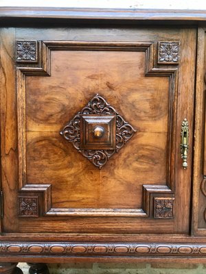 19th Century Catalan Spanish Buffet with 2 Doors and Mirror Crest-NOU-1076356