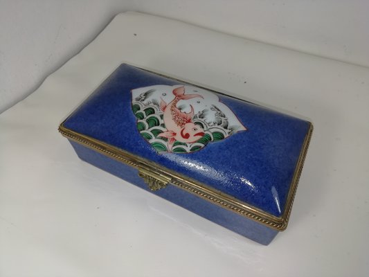 19th Century Ceramic Chinoiserie Box, France-HNE-1361907