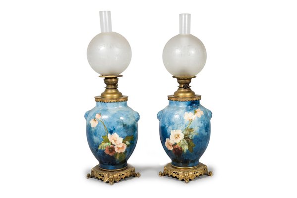 19th Century Ceramic Table Lamps, 1870s, Set of 2-VRR-1435820