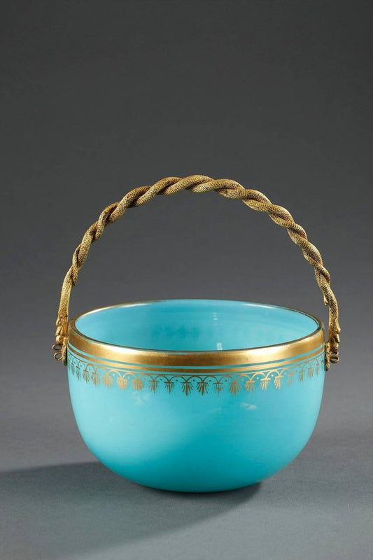 19th-Century Charles X Blue Opaline Cup