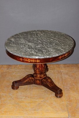 19th Century Charles X Pedestal Table in Mahogany & Maple Marquetry-BCR-1377274