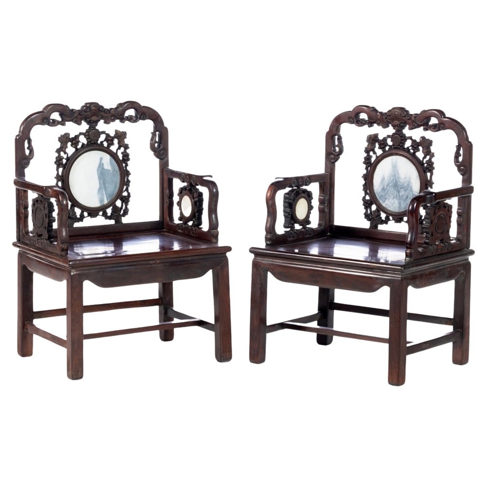 19th Century Chinese Armchairs, Set of 4