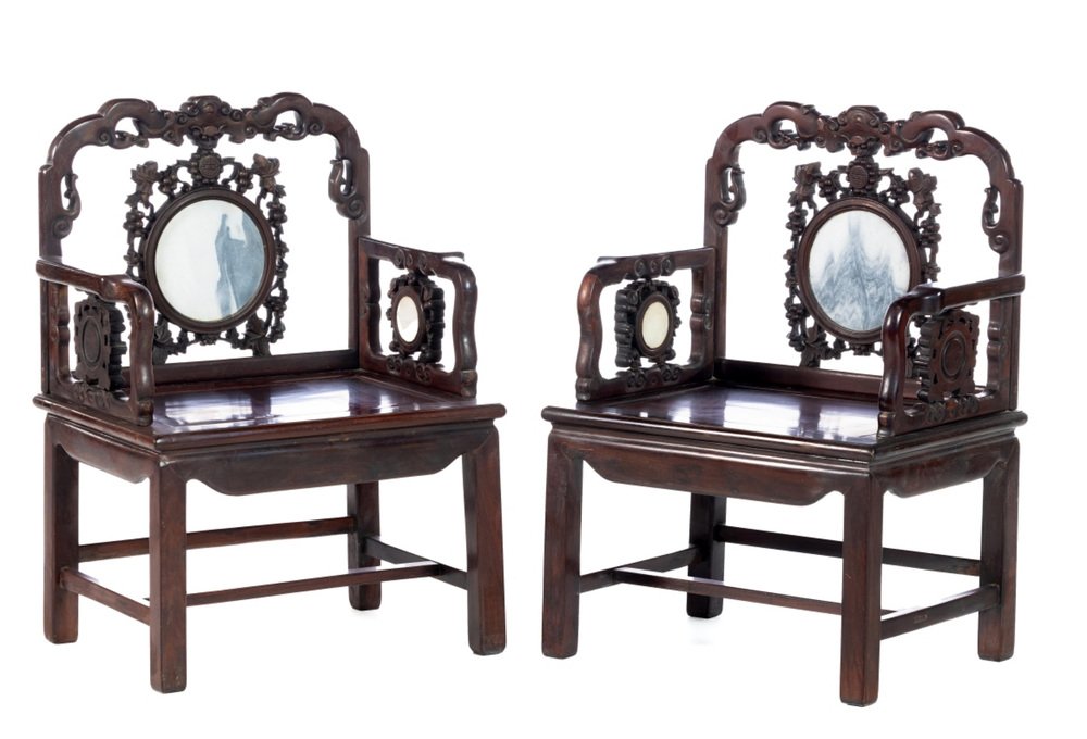 19th Century Chinese Armchairs, Set of 4