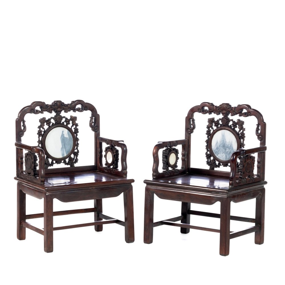 19th Century Chinese Armchairs, Set of 4