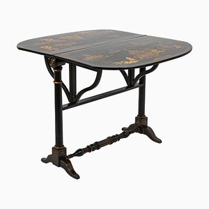 19th Century Chinese Black Lacquered Wood Leaf Table-CEJ-800442