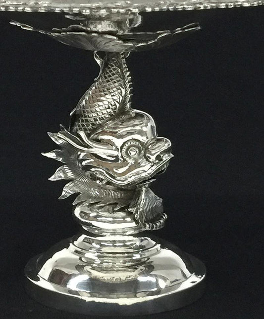 19th Century Chinese Export Silver Tazza by Tien Shing, Hong Kong