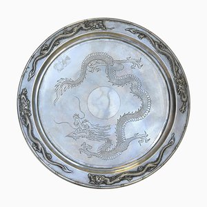 19th Century Chinese Export Silver Tray from Zee Wo-ZCI-751806