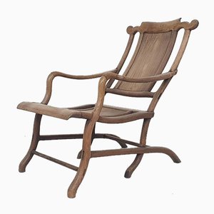 19th-Century Chinese Moon Gazer Lounge Chair In Solid Wood-ZO-830636