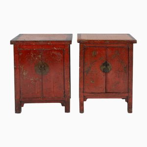 19th Century Chinese Red Lacquer Sideboards, Set of 2-CEJ-1821450