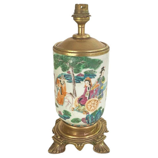 19th Century Chinese Table Lamp on Brass Mount