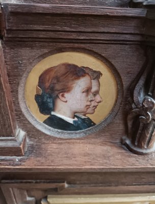 19th Century Clock with Hand-Painted Portraits-AED-1752434