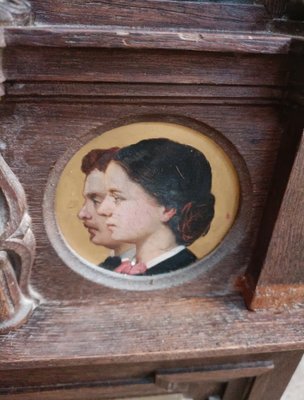 19th Century Clock with Hand-Painted Portraits-AED-1752434