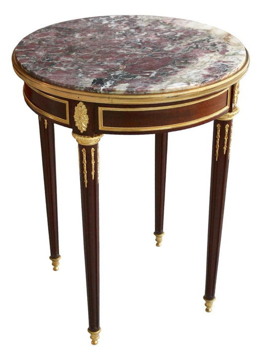 19th Century Coffee Table in Rosewood, Oak, Marble by Francis Linke, 1890s