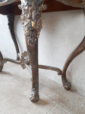 19th Century Console Table with Patina in Gold, Cognac and Petrol Tones-TDA-1376456