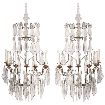 19th Century Continental 7 Branch Cut-Glass Wall Lights, Set of 2-MBH-1032299