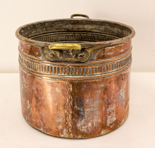 19th Century Copper Jardinière Planter With Two Handles, South of France