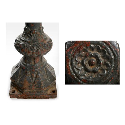 19th Century Crucifix Candle in Cast Iron-NQ-636678