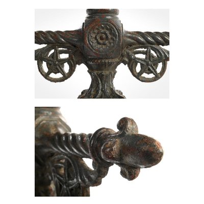 19th Century Crucifix Candle in Cast Iron-NQ-636678