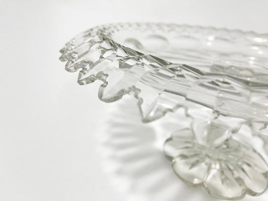 19th Century Crystal Footed Turnover Bowl