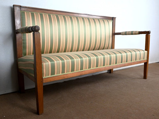 19th Century Directoire Style 3-Seater Bench in Cherrywood