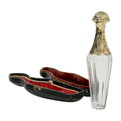 19th Century Dutch Boxed Crystal and Gold Perfume Bottle-UCH-1224880