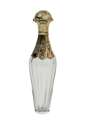 19th Century Dutch Boxed Crystal and Gold Perfume Bottle-UCH-1224880