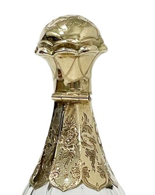 19th Century Dutch Boxed Crystal and Gold Perfume Bottle-UCH-1224880