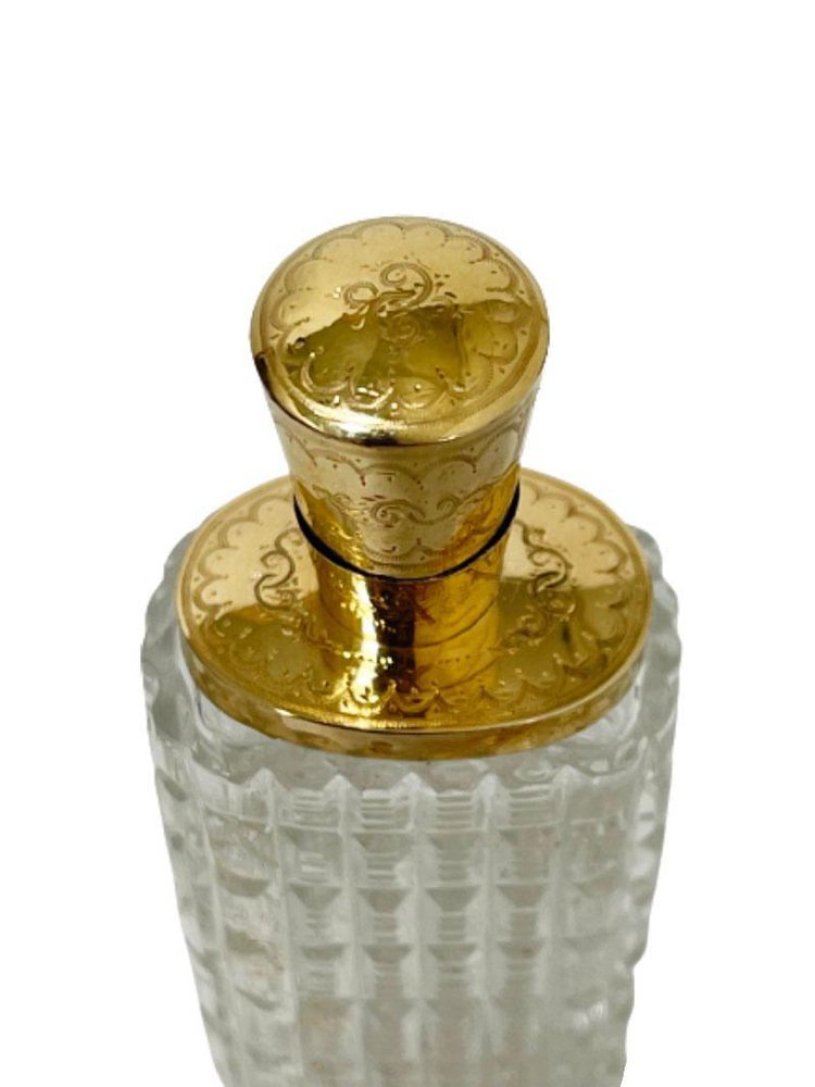 19th Century Dutch Crystal and 14 Carat Gold Scent or Perfume Bottle