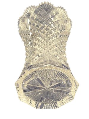 19th Century Dutch Crystal Vase with Pineapple Fan Cut-UCH-1401538