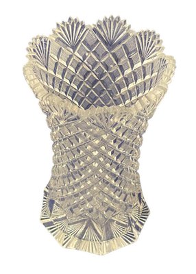 19th Century Dutch Crystal Vase with Pineapple Fan Cut-UCH-1401538