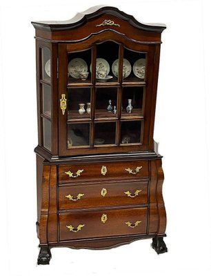 19th Century Dutch Miniature Mahogany Display Cabinet-UCH-1224870