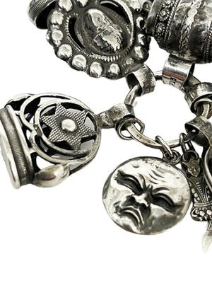 19th Century Dutch Silver Chatelaine with 4 Cachets and Charms-UCH-1224261