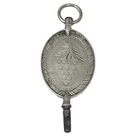 19th Century Dutch Silver Watch-Key with a Scene of a Bunch of Grapes