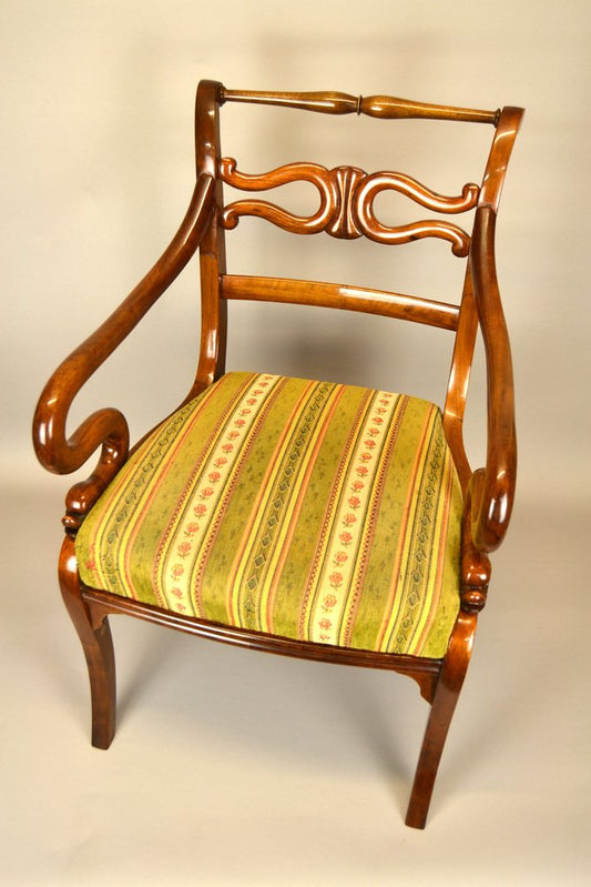 19th Century Empire Armchair in Cherry Wood