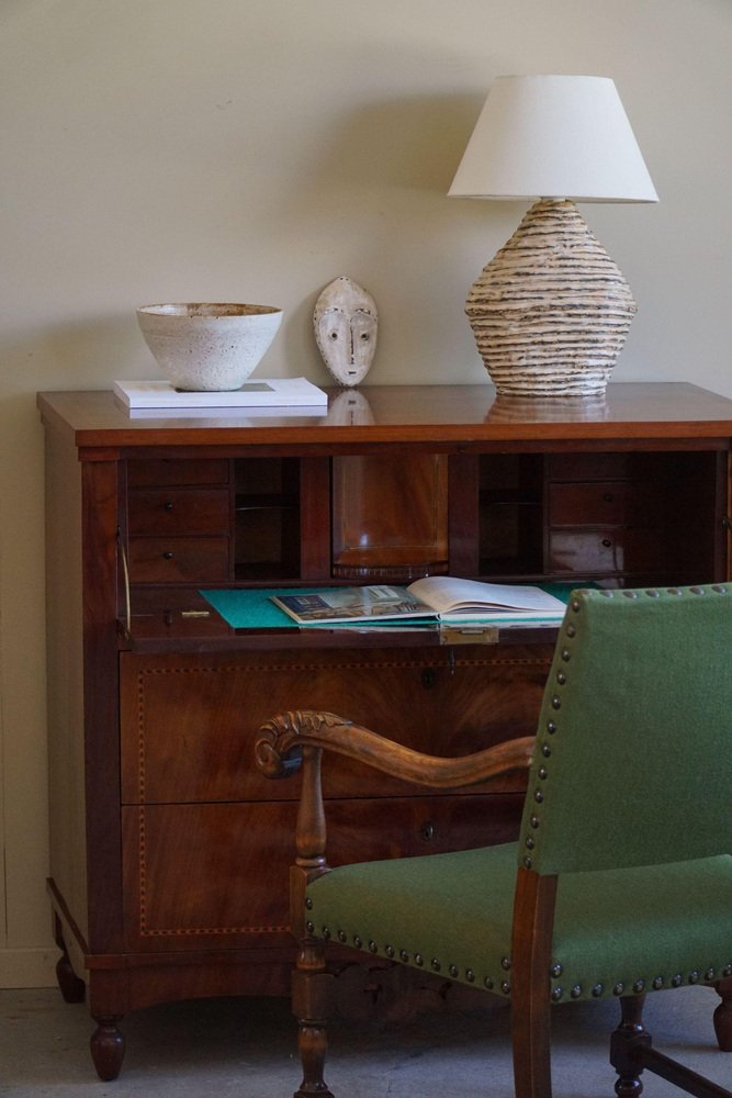 19th Century Empire Danish Mahogany Dresser with Intarsia