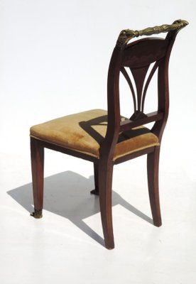 19th Century Empire Marquetry and Bronze Side Chair, Italy-KGD-928659