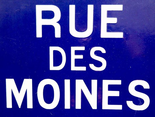 19th Century Enamel Paris Road Sign Rue Des Moines-SA-636427