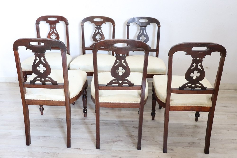 19th Century English Dining Chairs, Set of 6