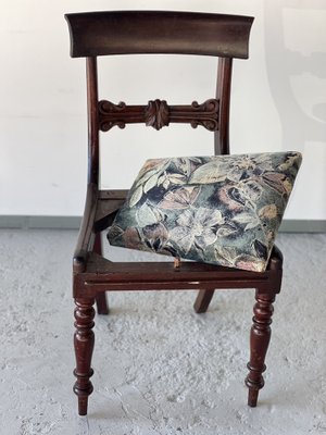 19th Century English Mahogany Dining Room Chairs and Table, 1850s, Set of 7-SSK-1788154