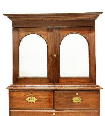 19th Century English Mahogany Linen Cupboard-UCH-1224489